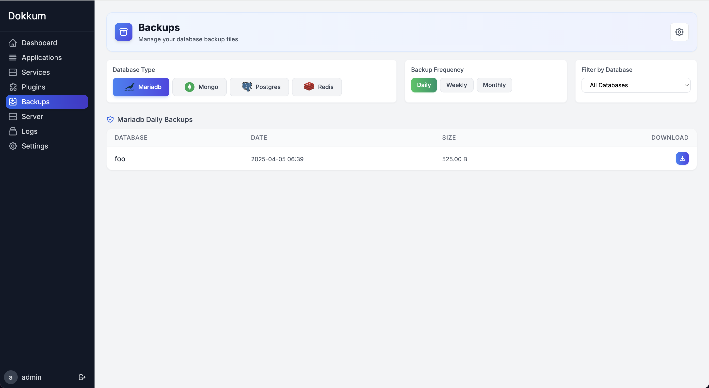 Dokkum Backup Management